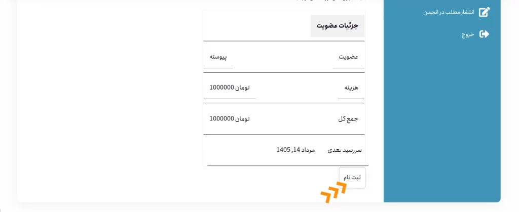 راهنمای عضویت انتخاب سطح